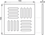 Решетка 143 ? 143 нержавеющая сталь AlcaPlast MPV005
