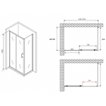 Душевой уголок Abber Schwarzer Diamant 150x50 AG301505-S505 профиль Хром стекло прозрачное