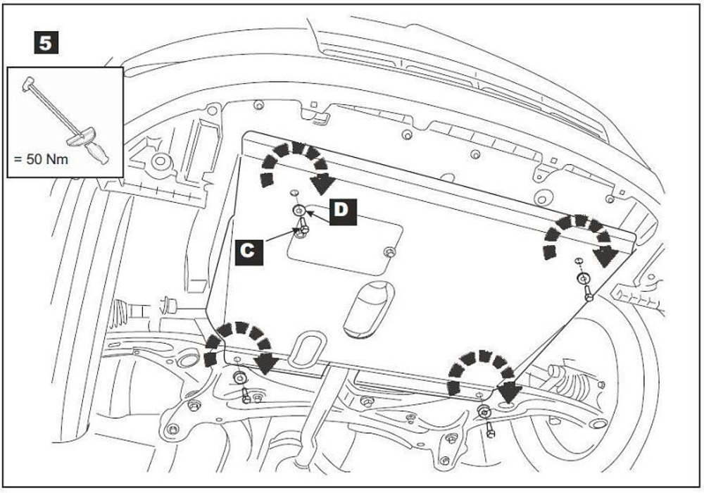 Защита картера двигателя, КПП (2 мм, сталь) для Toyota Yaris 2007-2012 Sheriff.24.0884 CP