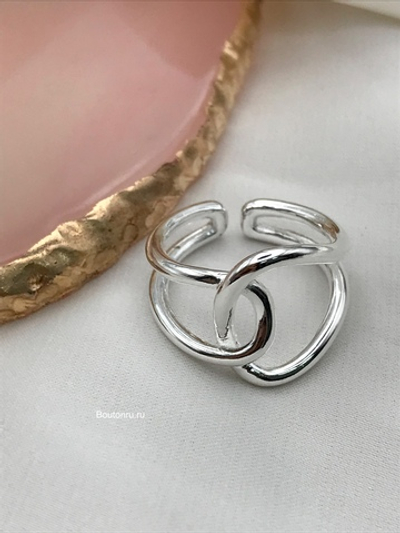 Кольцо серебро узел