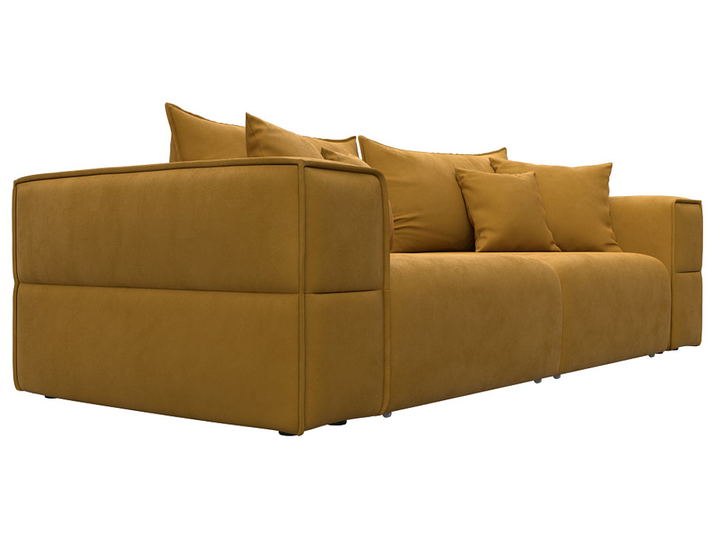 Диван прямой Лига-058 НПБ, BRUT 10 желтый, Велюр, 129388