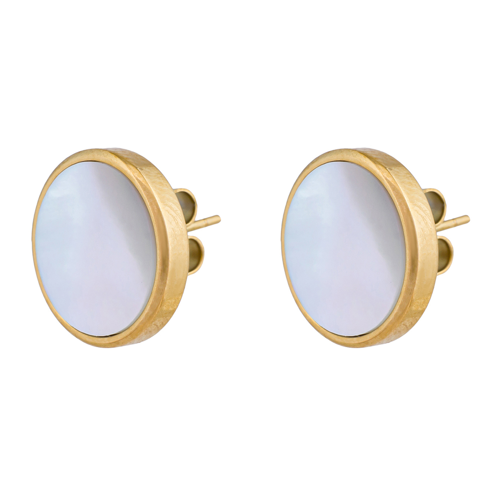 Серьги-пусеты Fiore Luna SHELL WHITE AE01734-3 BW/G