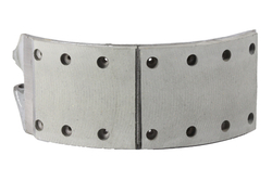 Колодка барабанного тормоза а/м КАМАЗ 53229, 65115 ЛИТАЯ ОРИГИНАЛ (каркас конвейер, накладка; длинная + короткая ТИИР/ Накладка с повышенными эксплуат. характ.) (1шт.) ЗМД