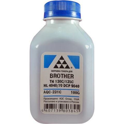 Тонер Brother TN 130C/135C HL 4040/50/70/DCP 9040 Cyan (фл. 100г) (AQC-США) фас.Россия