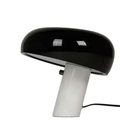 Настольный светильник Boletus 36х40 см, белый мрамор, черный абажур