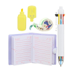 Канцелярский набор Basir с цветным текстовыделителем, 8-ми цветной ручкой, скотчем и блокнотом, серия "DINO", ассорти, 19.7*11 см