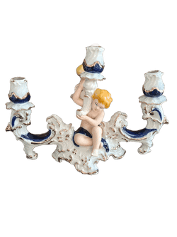 &&& Фарфоровый подсвечник "Ангел Путти" Arpo, Румыния