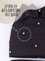 Шапка для девочки на осень с бусинами и снуд