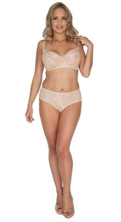 Телесные трусики-слипы из нежного гипюра (Размер: M) (Цвет: телесный)