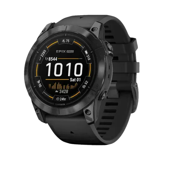 Garmin epix Pro (Gen 2) Standard Edition 51 мм, серый, черный силиконовый ремешок