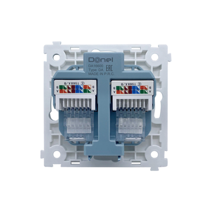 Механизм компьютерной розетки RJ45 2-я Cat.6/ClassE-8/8,  серия DA
