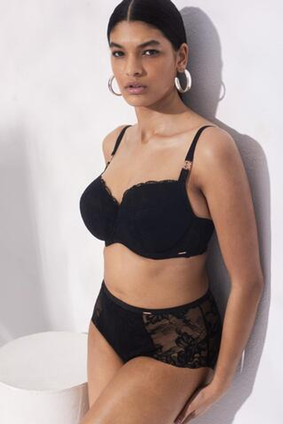 Черный бюстгальтер Sublime с чашками +size на тонком поролоне (Размер: 75J) (Цвет: черный)