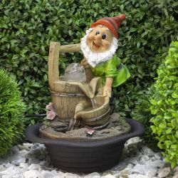 GANF-02 GREEN APPLE Настольный фонтан Гном Хозяин 31 см | GREEN APPLE