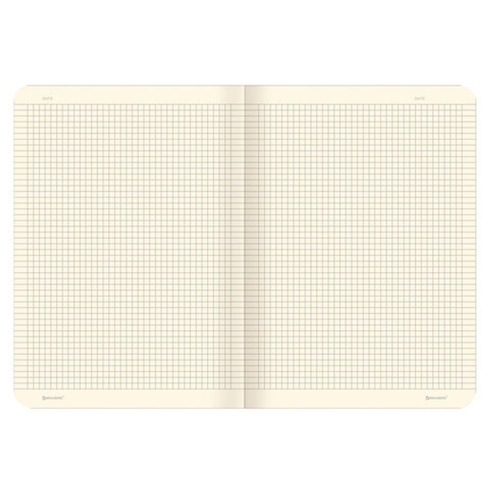 Тетрадь 48 л. в клетку обложка кожзам под лён, сшивка, A5 (147х210мм), СИНИЙ, BRAUBERG PASTEL, 403872