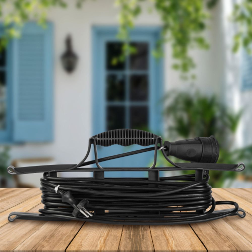 Удлинитель силовой ЭРА GREEN LINE FR-10-10m Greenline на рамке 1 розетка без заземления 10м ПВС 2x1мм2 | Силовые удлинители