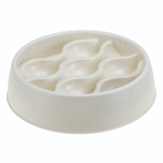 Миска для медленного кормления животных "Волна", белый ротанг
