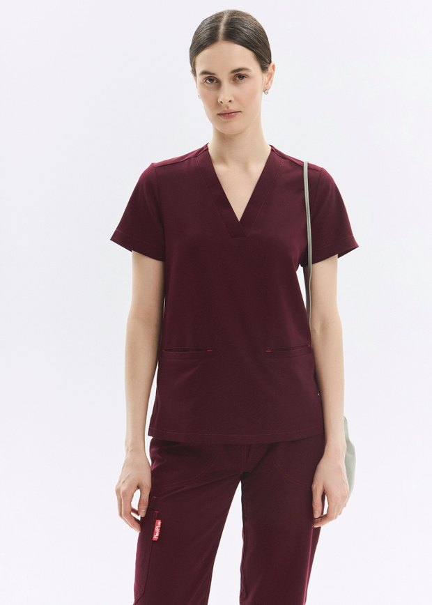 Топ медицинский женский Лаконико,бордо
