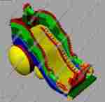 Коммерческий надувной батут-горка "Огненный дракон" 18*8*13 м
