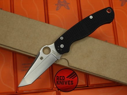 Нож Spyderco ParaMilitary 2 Salt TANTO BLACK - фрезеровка скоба, клинок танто