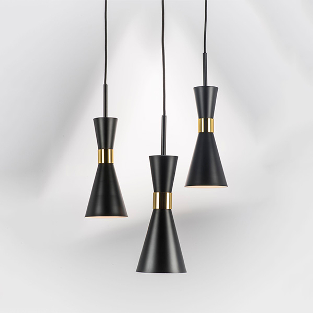 816017 Люстра DUMO 1х40W E14 ЧЕРНЫЙ МАТОВЫЙ/ЗОЛОТО