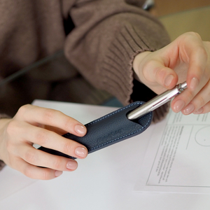 Чехол для ручки Stylo из кожи теленка, синего цвета