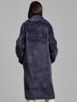 Шуба из овечьей шерсти чебурашка пальто тедди, графитовая, SilverFox