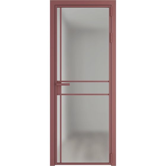 Алюминиевая дверь 9AG красный антрацит остеклённая