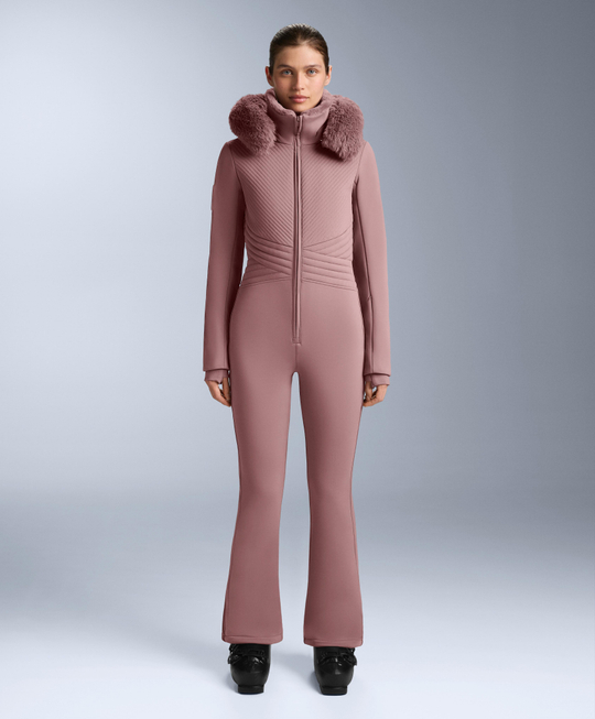 Oysho Водонепроницаемый облегающий эластичный горнолыжный комбинезон, фиолетово-розовый