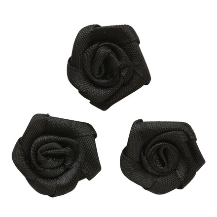 К-9081 Цветок пришивной 1,9см, цв.черный