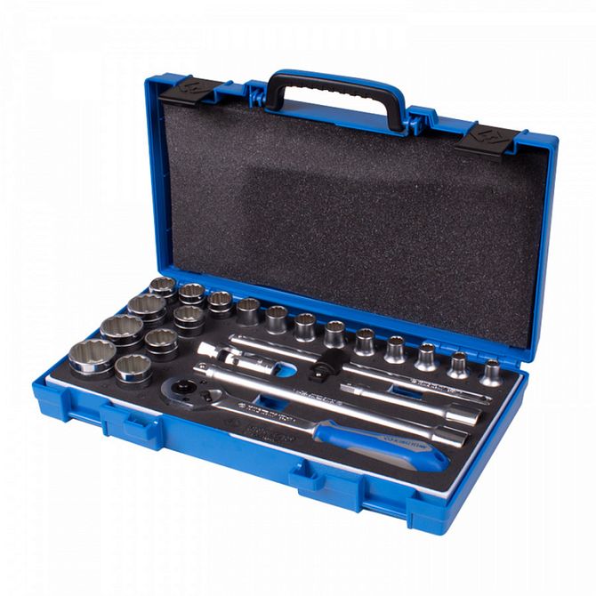 KING TONY (4023MRV01) Набор торцевых головок с принадлежностями 1/2", 12-гранные, 8-32 мм, 23 предмета