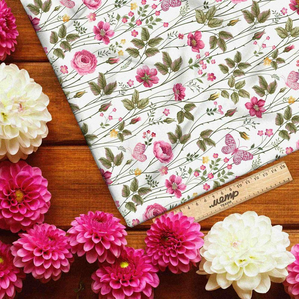 Ткань саржа полевые соцветия