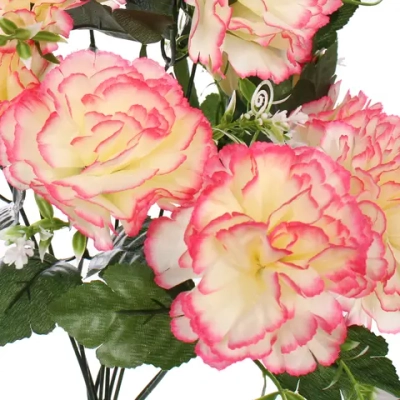 Искусственные цветы «Цветочная мелодия» Гвоздики 50см 10 цветков молочные