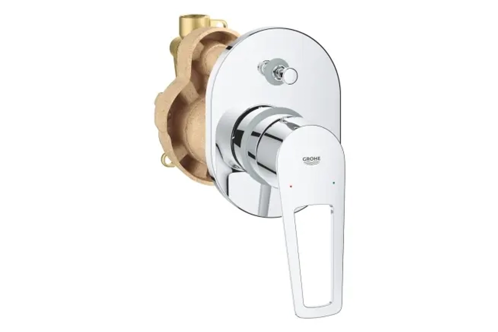 Смеситель для ванны GROHE BauLoop скрытого монтажа, в комплекте с монтажной частью, хром (29041001)