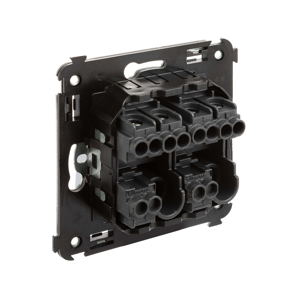 Кнопка двухклавишная в стену, "Avanti", "Закаленная сталь"