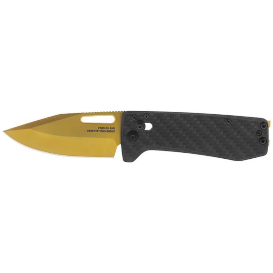 Складной нож SOG, 12-63-02-57 Ultra XR Carbon+Gold c клинком из стали CPM-S35VN, рукоять карбон