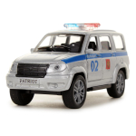 Модель ин. мет. "УАЗ Patriot полиция" 12см, дв., багаж. коробка SB-17-81-UP-P-WB (Технопарк)