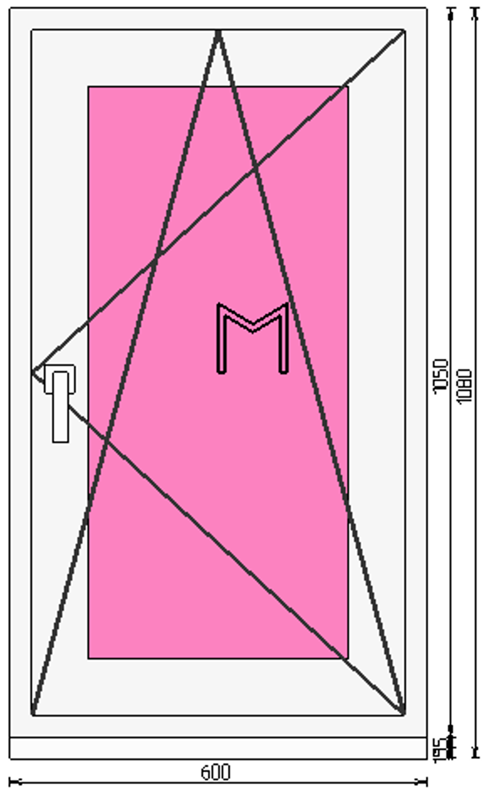 Пластиковое окно 1050 х 600 ТермА Эко + Москитная сетка