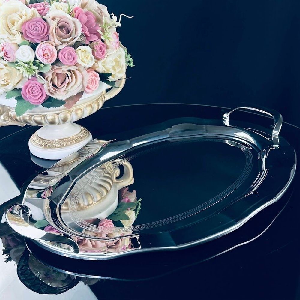 Lenardi 151-016 Овальный поднос 50см в под.уп.(х6)Нержавеющая сталь