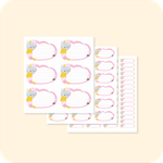 Наклейки для школьных принадлежностей. Котик