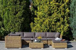 "Лунго" трансформирующаяся лаунж-зона из искусственного ротанга (гиацинт), цвет соломенный