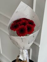 Кулек из 7 минигербер красного оттенка