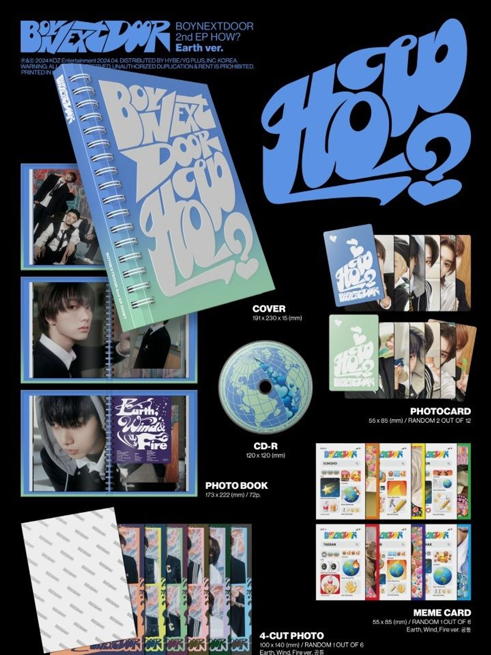 Альбом BOYNEXTDOOR - HOW? 2nd EP Album 3 Version SET