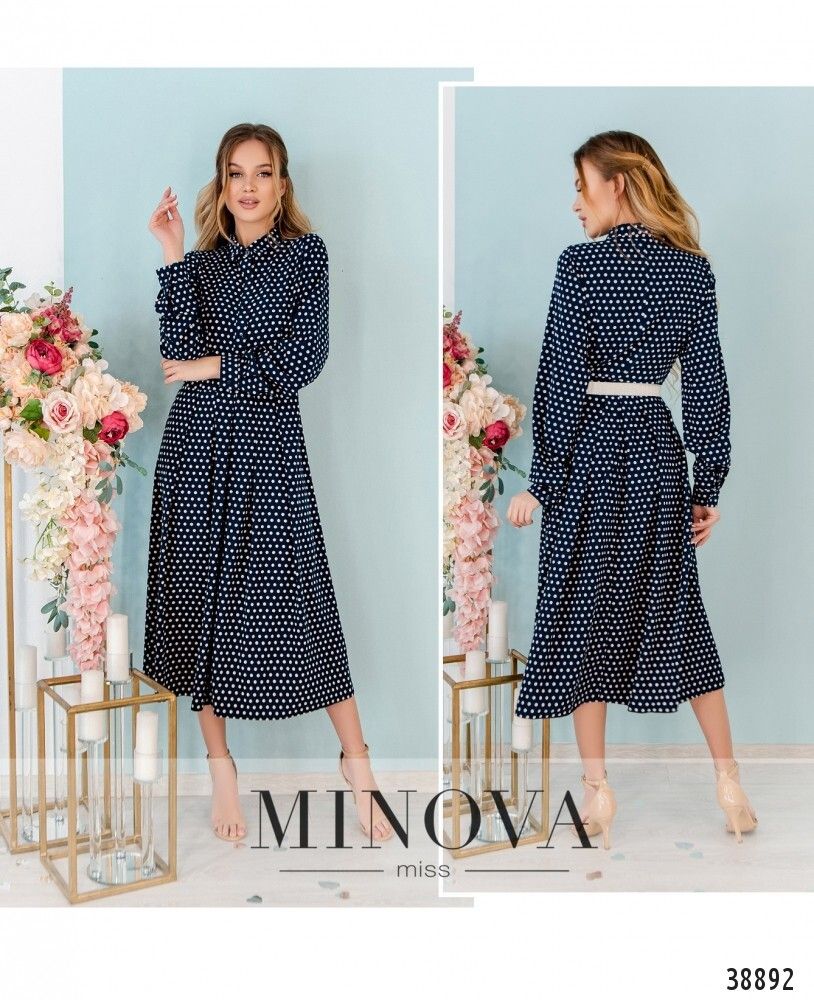 Платье 3141-темно-синий Minova