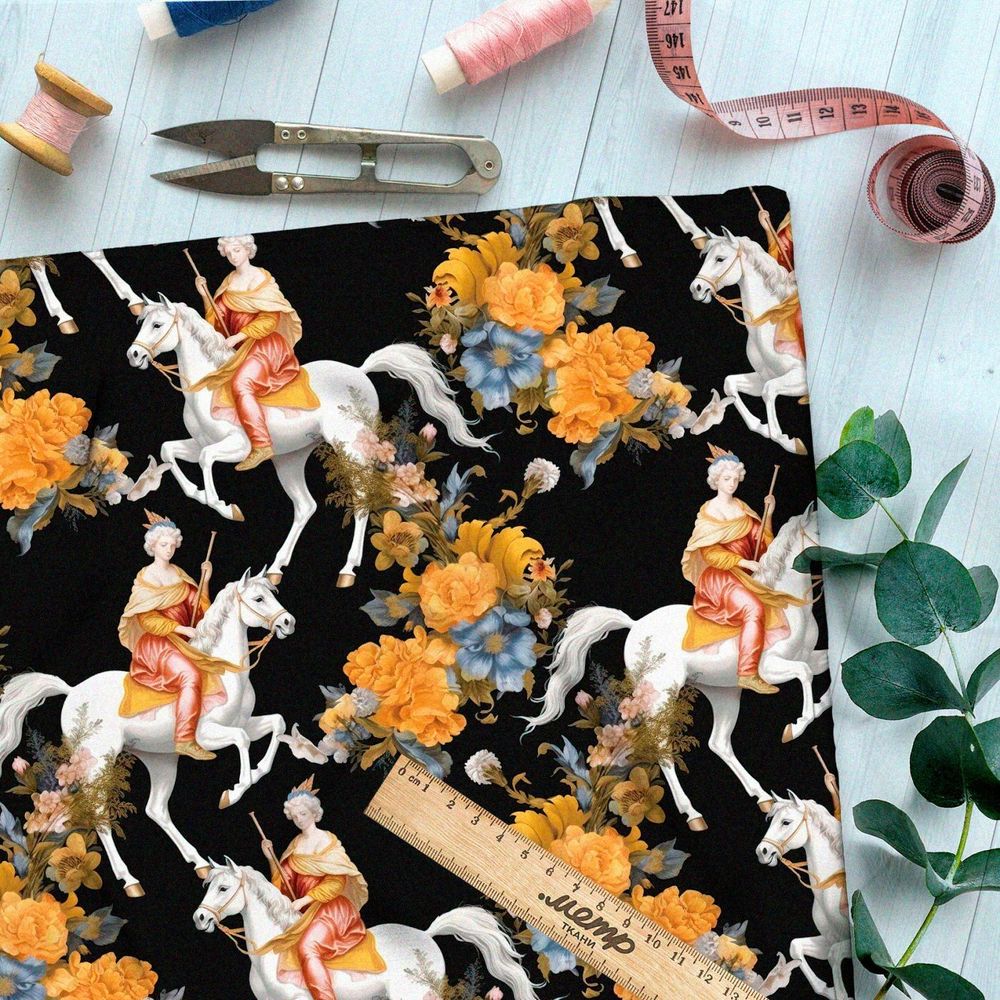 Ткань премиум атлас ретро мозаика восприятия