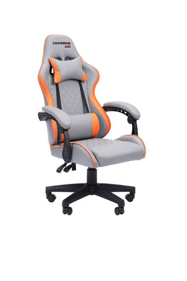 Офисное кресло Chairman CH28 экокожа, серо-оранжевый