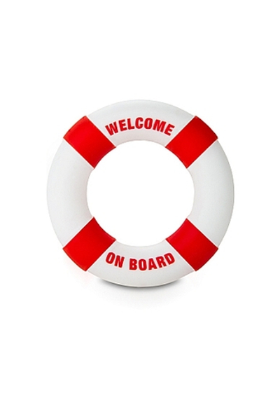 Эрекционное кольцо на пенис Buoy Welcome On Board (Цвет: белый с красным)
