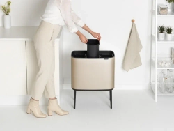 Brabantia Контейнер для мусора Bo Touch 3x11l для переработки металлического золота