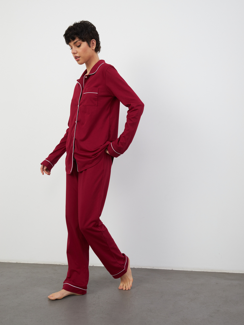 Пижама женская Ihomewear Classic Bordo