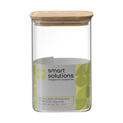 Банка для хранения прямоугольная Glass Acacia, 1,3 л