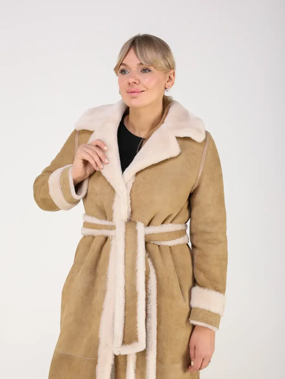 Дубленка зимняя натуральная длинная и теплая